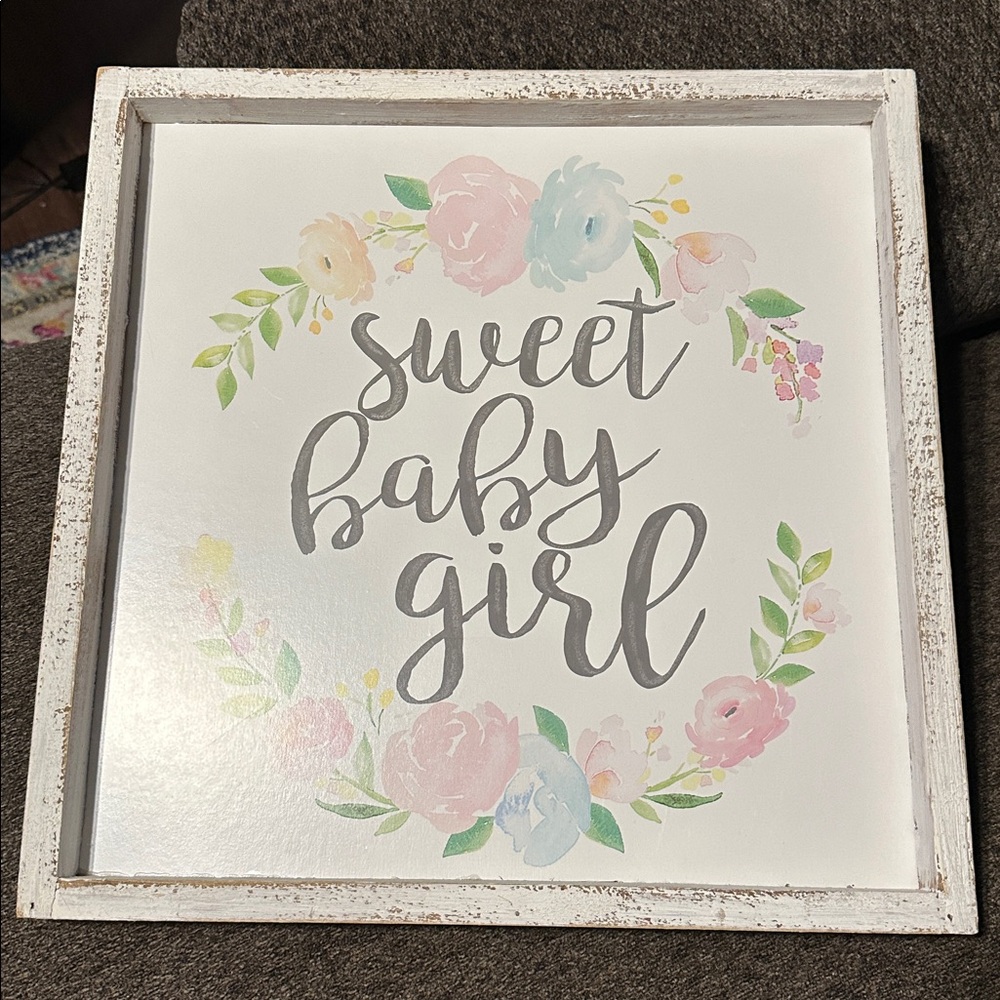 Floral Sweet Baby Girl Wall Art